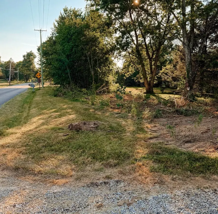 Roadside edge with brush cut back and a gravel apron in front